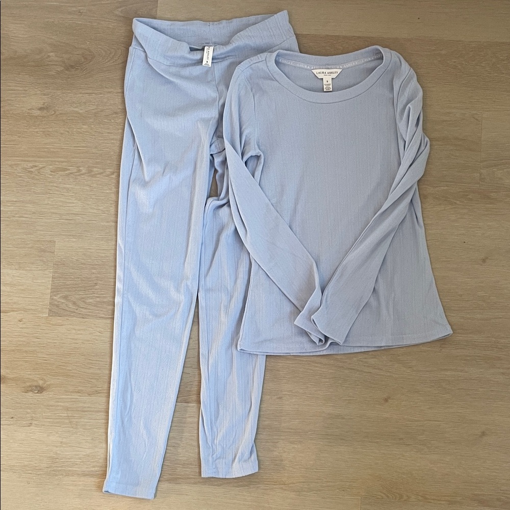 Laura Ashley Soft Blue Knit Ensemble